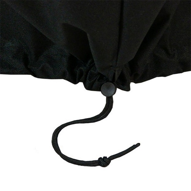 Sunnydaze Outdoor Heavy duty Weather resistant Vinyl Pvc Round Fire Pit Cover With Drawstring Closure Black