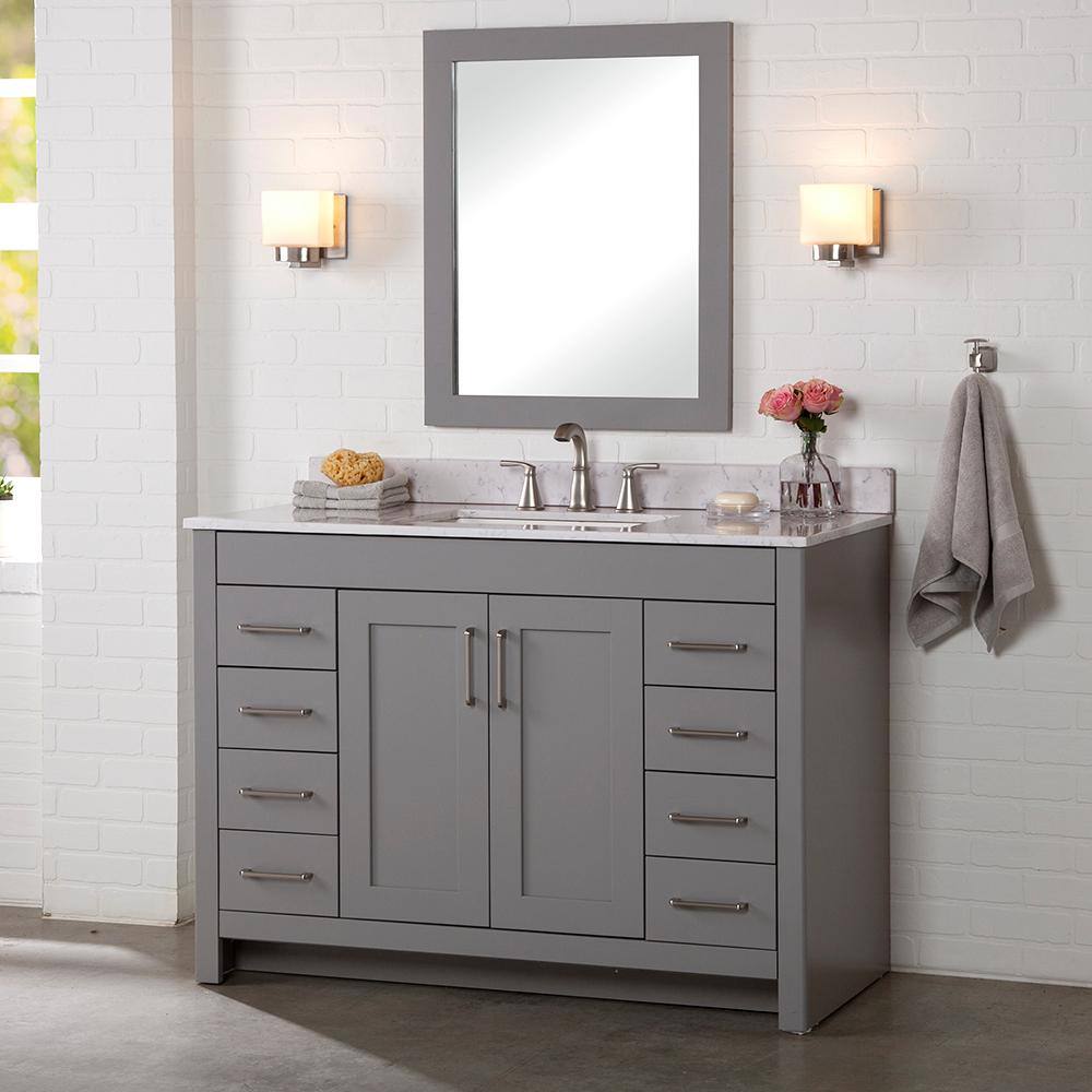 Home Decorators Collection Westcourt 48.0 in. W x 21.7 in. D x 34.2 in. H Bath Vanity Cabinet without Top in Sterling Gray WT48-ST