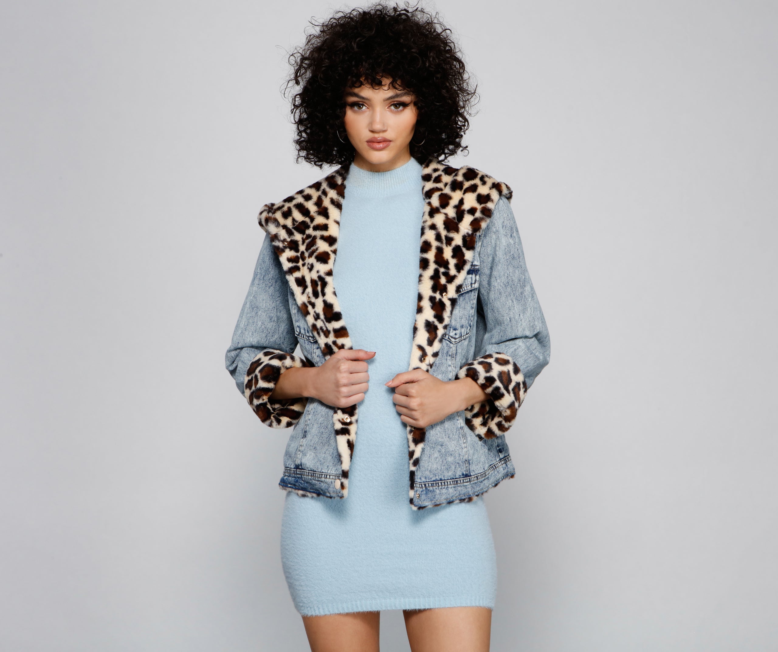 So Sassy Faux Fur Denim Jacket