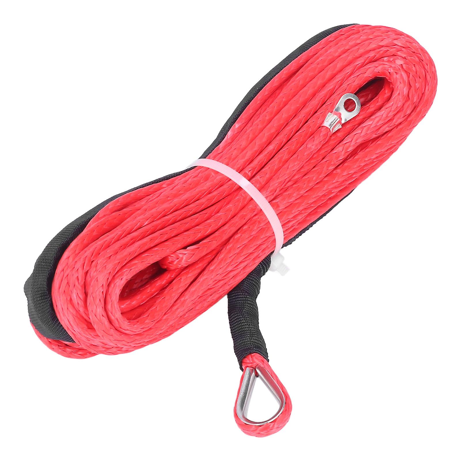 Winch Cable 4.8mmx15m Synthetic Fiber 5500lbs Breaking Strength Waterproof For Atv Utv Trailerred