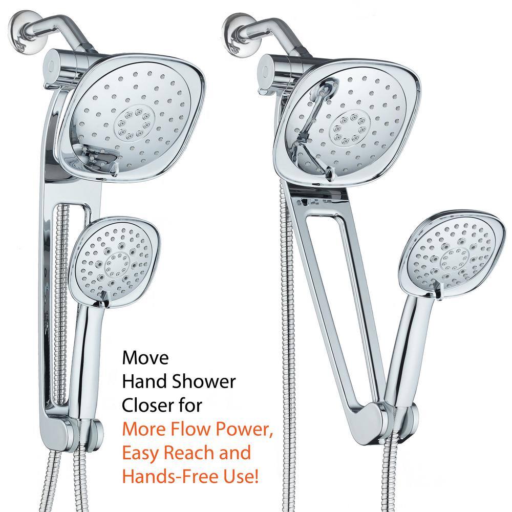 Hotel Spa 27-spray 7.5 in. High PressureDual Shower Head and Handheld Shower Head in Chrome 9784