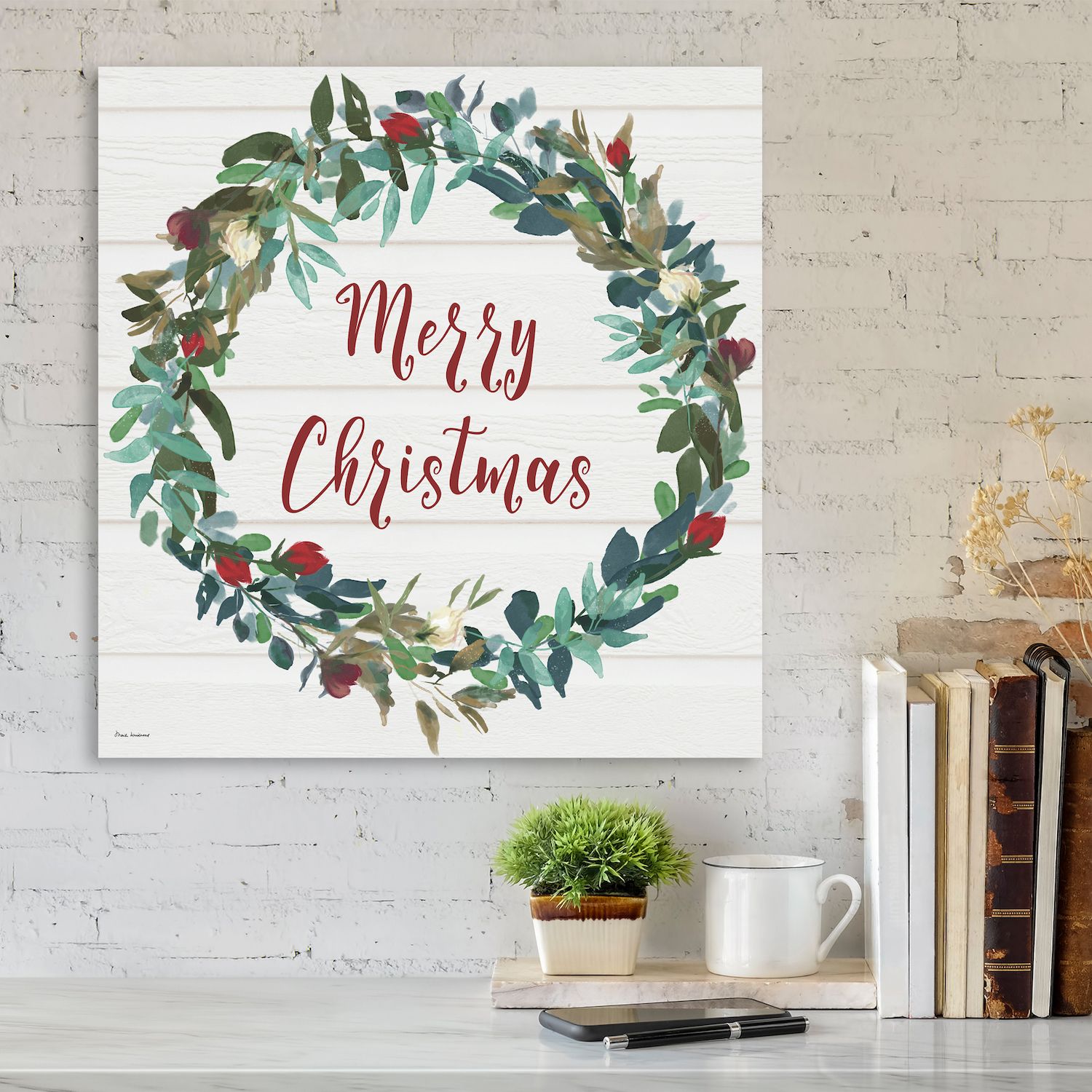 COURTSIDE MARKET Merry Christmas Canvas Wall Art