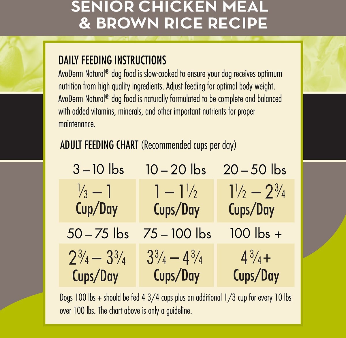 AvoDerm Senior Chicken Meal and Brown Rice Recipe Dry Dog Food