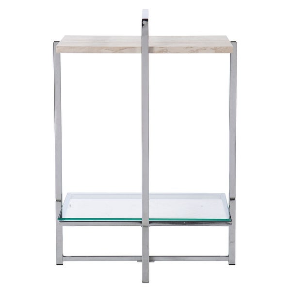 SEI Furniture Larwin Contemporary White Faux Wood Side Table