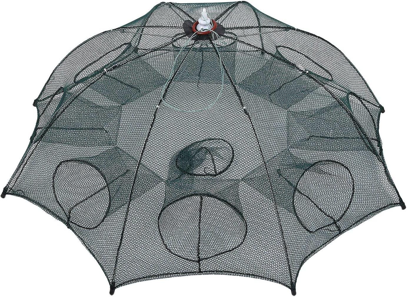 8 Sides 8 Holes Portable Foldable Automatic Fishing Net Landing Trap for Fish Shrimp Crayfish Baits Cage