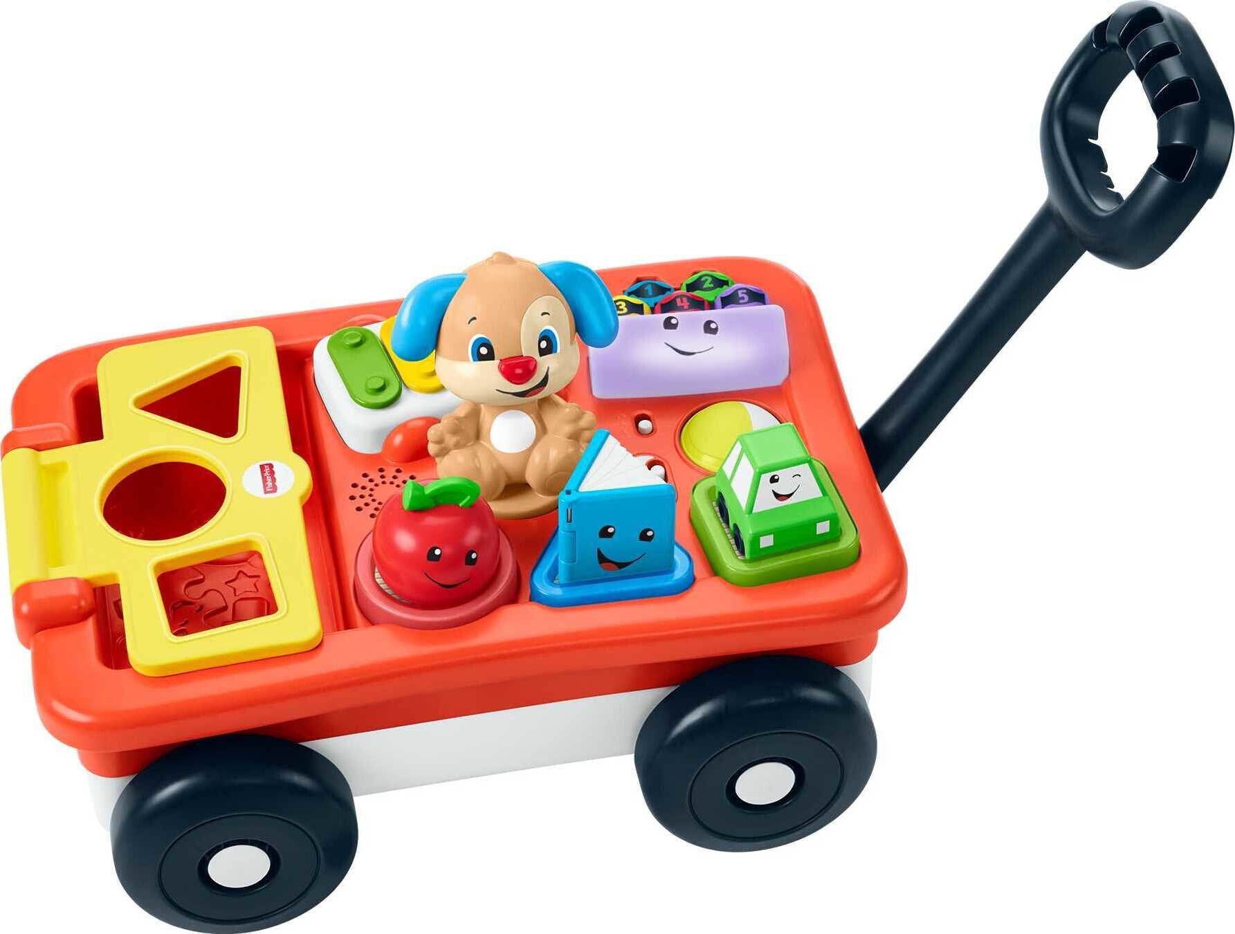 Fisher-Price Laugh and Learn Pull and Play Learning Wagon Baby and Toddler Toy with 4 Accessories