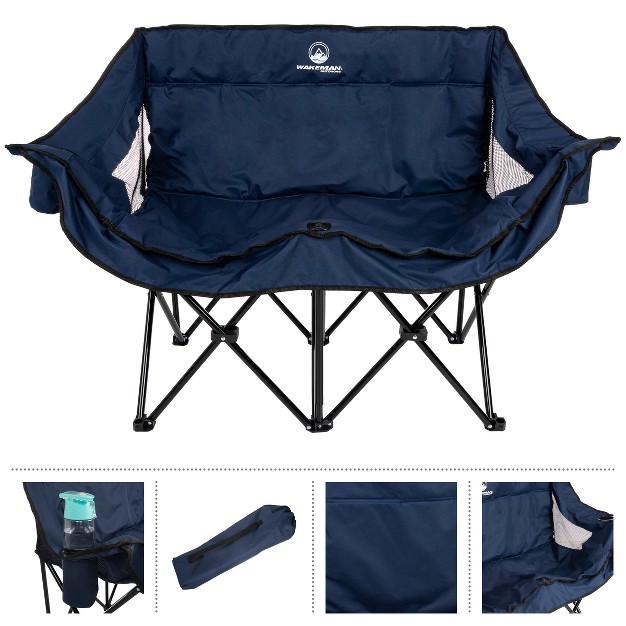 Wakeman Outdoor Camping Chair Loveseat Blue