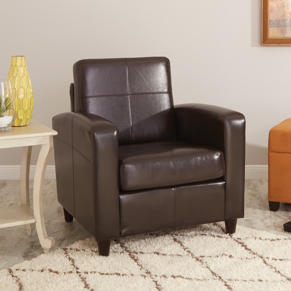 Copper Grove Mandevilla Club Chair in Environmentally Friendly Eco Leather/ Solid Wood Legs