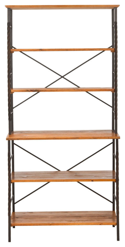 Toni 6 Tier Etagere/Bookcase  Antique Pewter/Brown PIne   Industrial   Bookcases   by Rustic Home Furniture Deco  Houzz