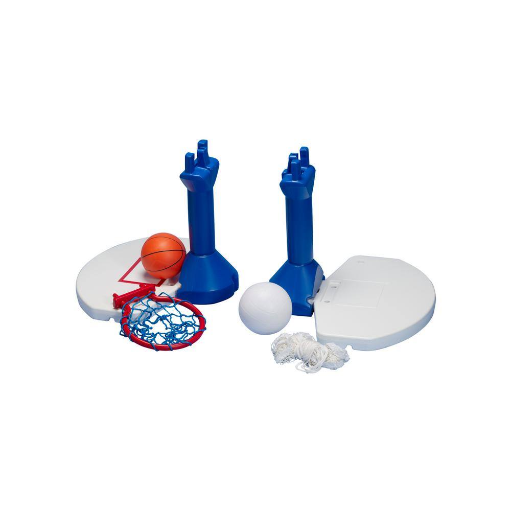 Ocean Blue Dunk and Spike 2-in-1 BasketballVolleyball Game 28 ft. W X 27 in. H Volleyball and 30 in. W X 47 in. H Basketball Set 960100