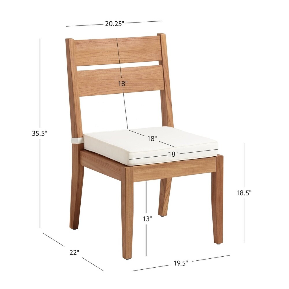 Clermont Outdoor Natural Teak Dining Chair (Set of 2)