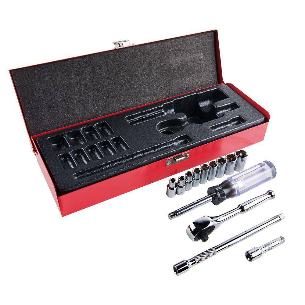 Klein Tools 14 in. Drive Socket Wrench Set (13-Piece) 65500