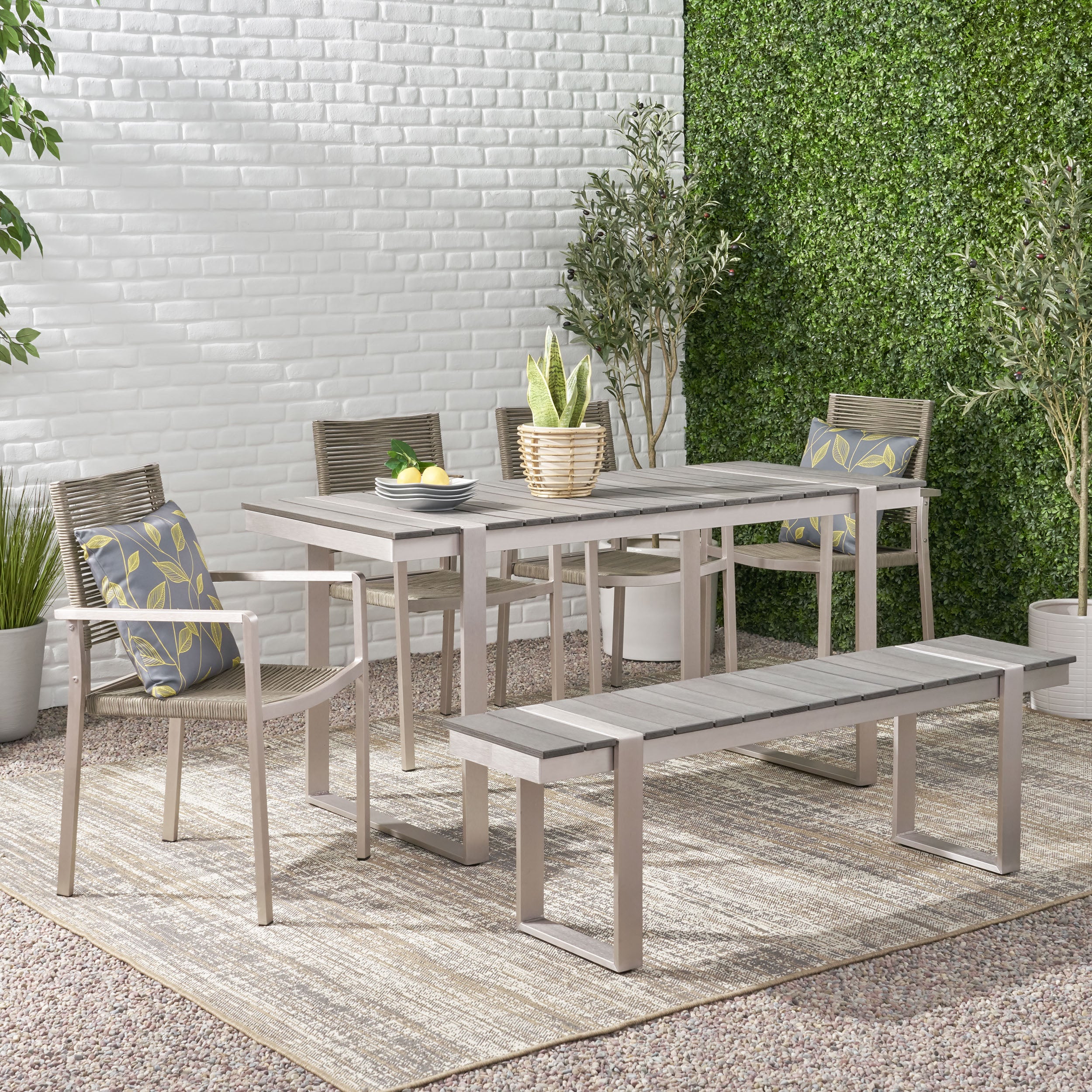 Conley Outdoor 6 Piece Aluminum Dining Set