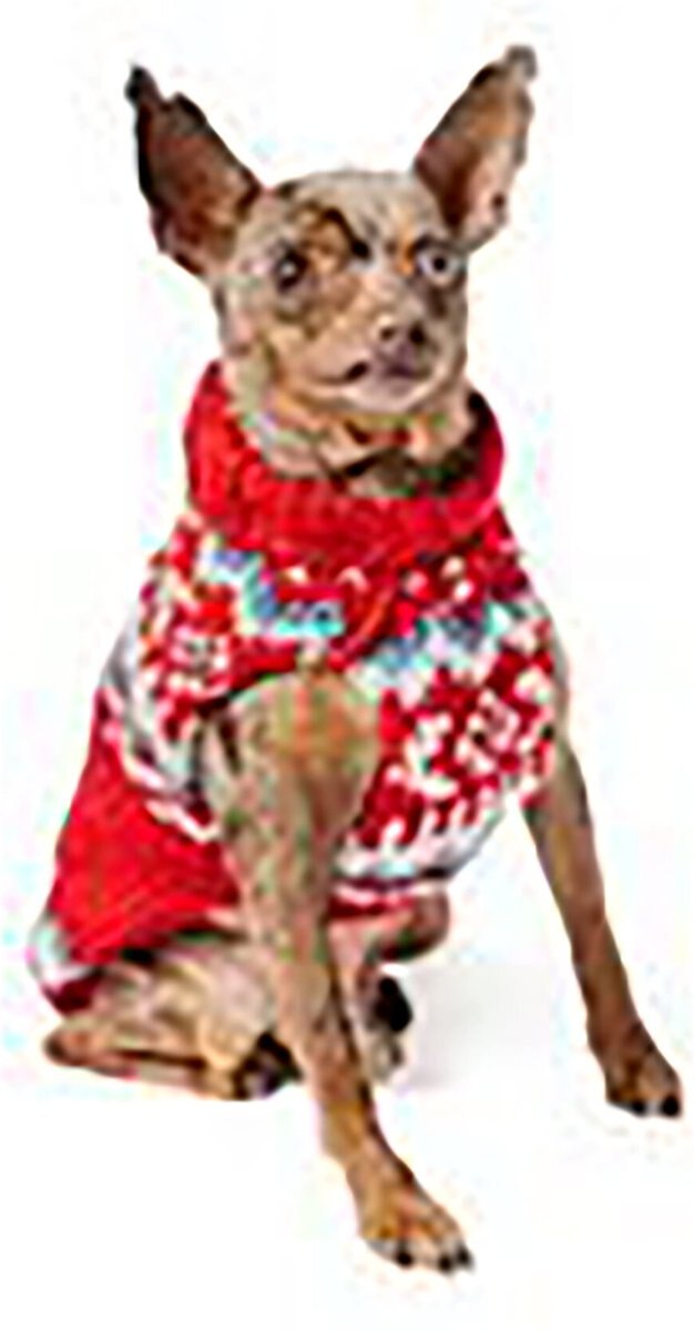 Chilly Dog Red Nordic Wool Dog Sweater