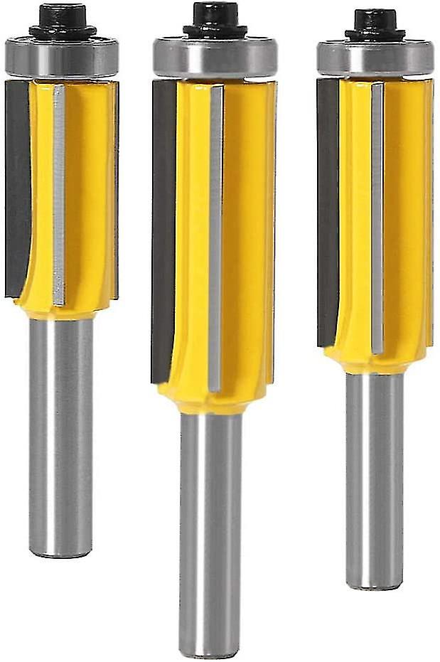 8mm Shank Router Bit With 4 Blades， 3pcs Finishing Pattern Router Bit Set Shank F Trim Bit Set