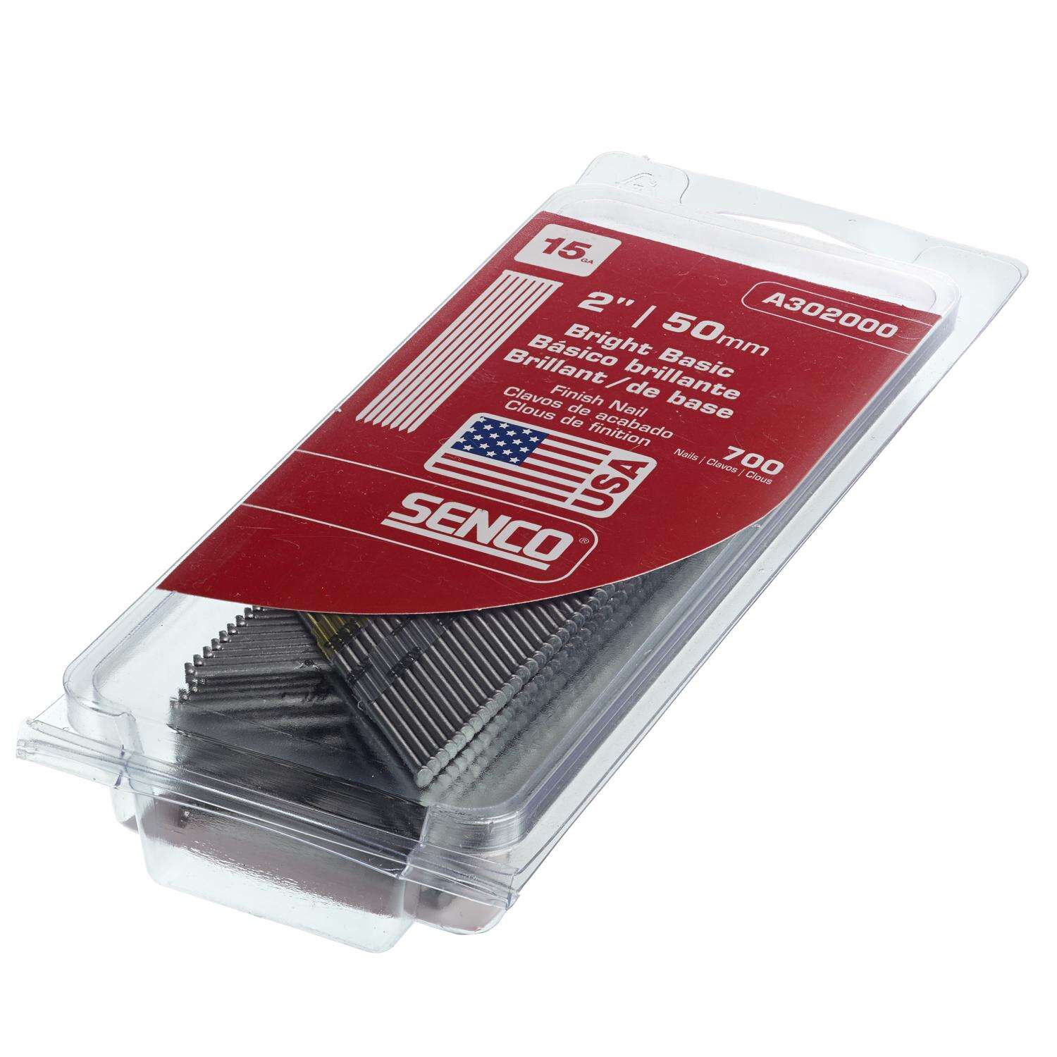 Senco 2 in. 15 Ga. Angled Strip Bright Finish Nails 34 deg 700 pk