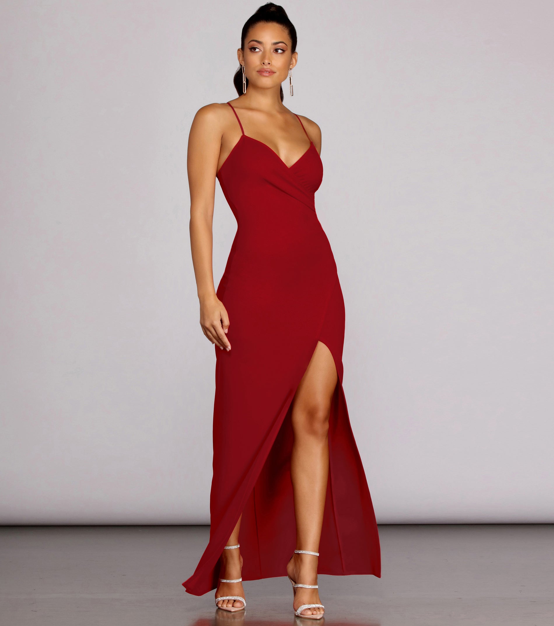 Sasha Formal High Slit Wrap Dress