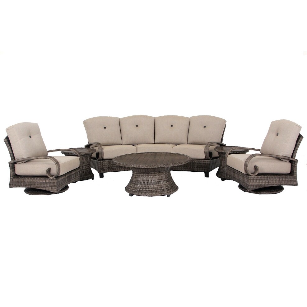 Barcalounger Outdoor Living Captiva Isle Wicker and Aluminum 105 inch 3 Seater Sofa in Sunbrella Fabric