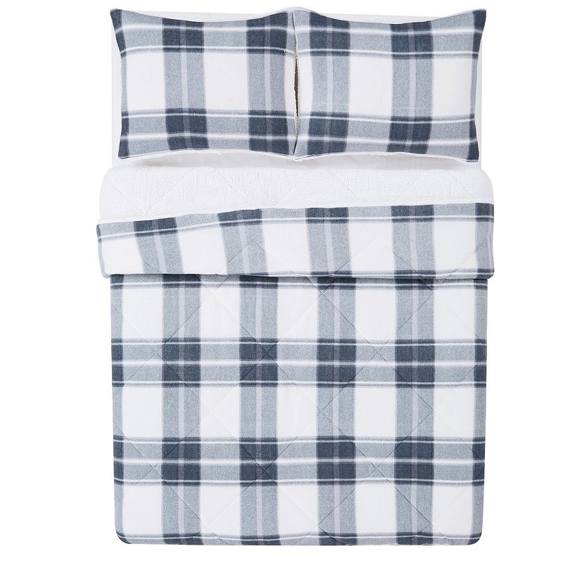 Cannon Cozy Teddy Plaid Comforter Set with Shams