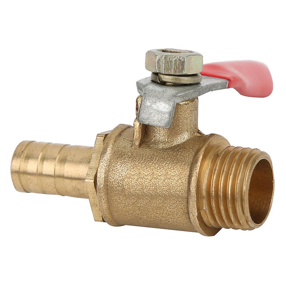 5pcs 1/4in Pt Brass Ball Valve Male Thread + Barb Quick Coupling On/off Shut-off Drainmale Thread 1/4in - 6mm