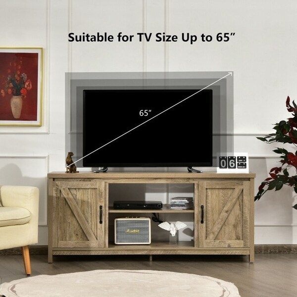 59 Inches TV Stand Media Console Center with Storage Cabinet - 59