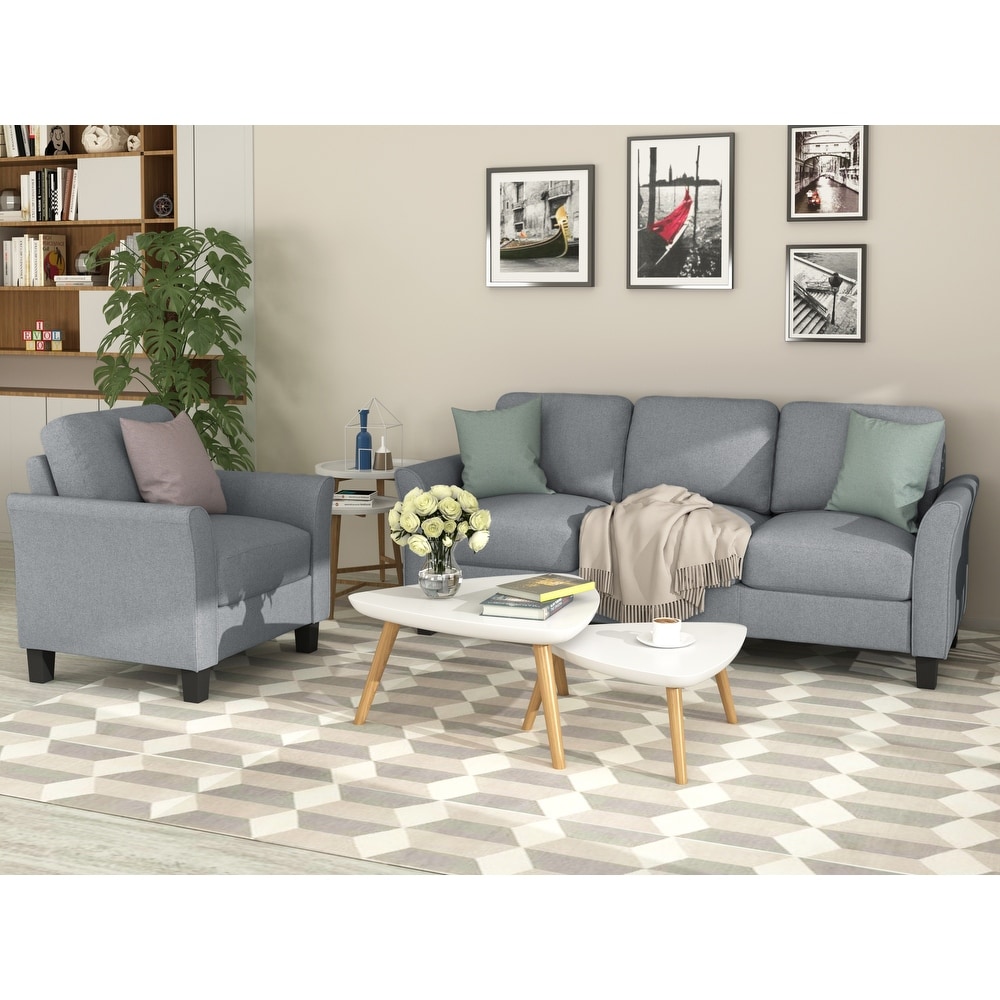 Fabric Living Room Sofa Set with Chair and 3 Seat Sofa