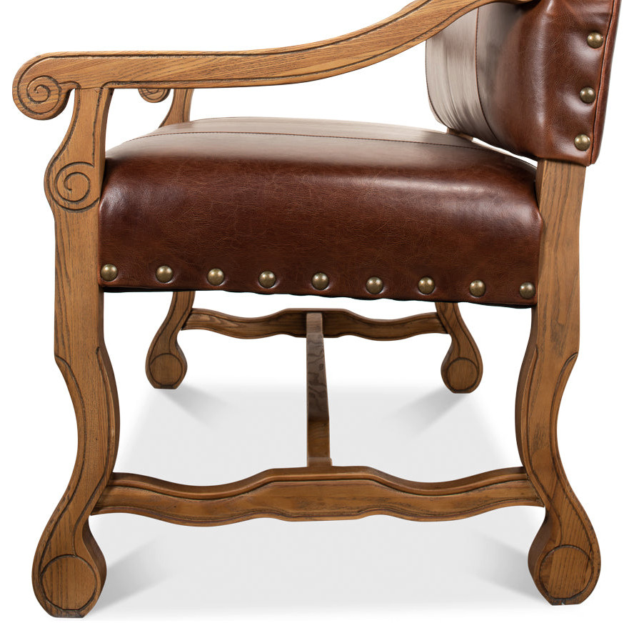 Italian Leather Settee   Traditional   Armchairs And Accent Chairs   by Sideboards and Things  Houzz