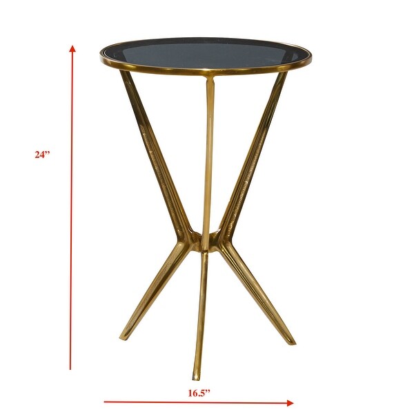 Dartford Round Gold Leaf Accent End Table - 24 x 16.5