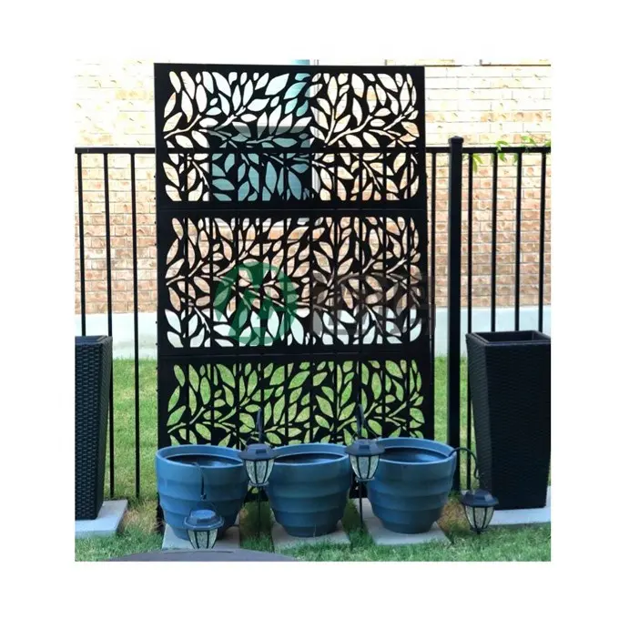 Factory Directly Supply High Quality Aluminum Ornaments Fence Panels Laser Cut Metal Fencing Material Outdoor Garden Screen