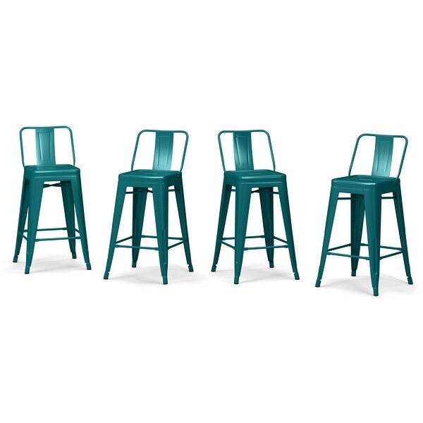 WYNDENHALL Josephine Industrial Metal 24 inch Counter Height Stool (Set of 2) - 16.3 