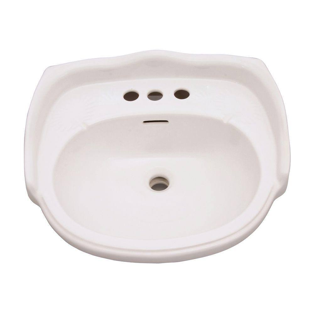 Pegasus Victoria 26 in. Pedestal Combo Bathroom Sink for 4 in. Centerset in White 3-754WH