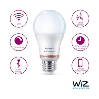 Philips 60-Watt Equivalent A19 LED Daylight (5000K) Smart Wi-Fi Light Bulb powered by WiZ with Bluetooth (1-Pack) 562587