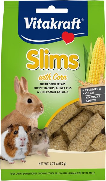 Vitakraft Slims with Corn Rabbit Guinea Pig and Hamster Treat， 1.76-oz bag