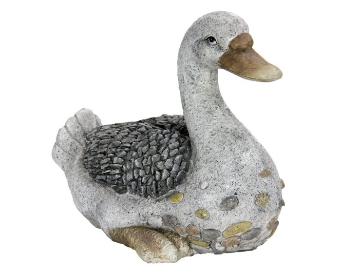 Exhart StoneArt Duck Statue - 13063