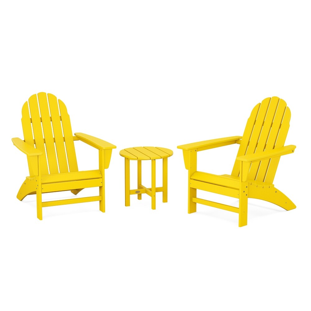 POLYWOOD Vineyard 3 piece Outdoor Adirondack Chair and Table Set