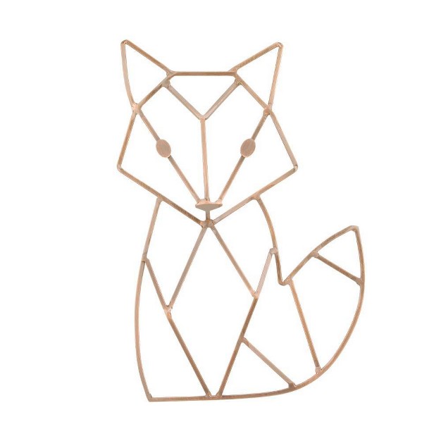 Nojo Fox Shaped Wire Nursery Wall Decor Copper Finish