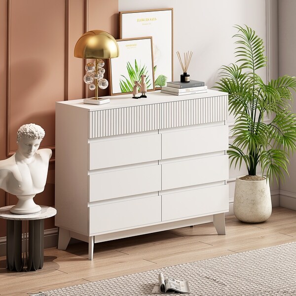 47W 8-Drawer Storage Cabinet Dresser with Decorative Finish - - 37846150