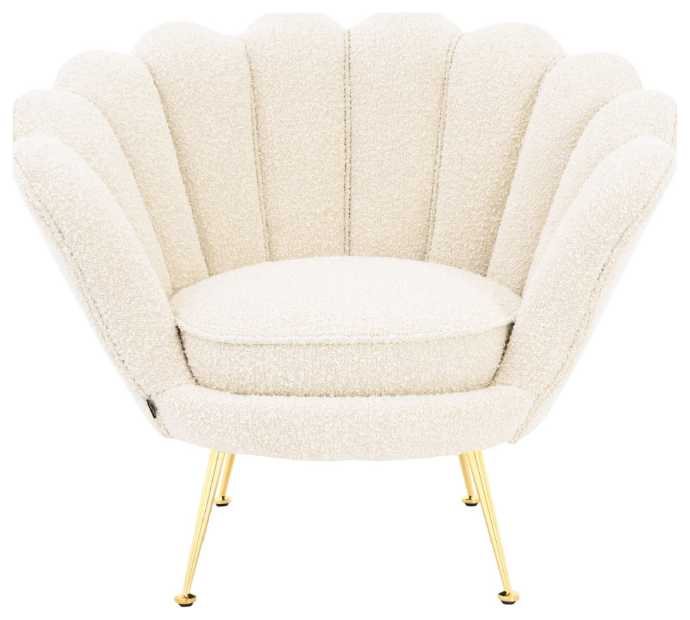 Boucl√© Upholstered Scalloped Accent Chair  Eichholtz Trapezium   Midcentury   Armchairs And Accent Chairs   by Oroa   Distinctive Furniture  Houzz