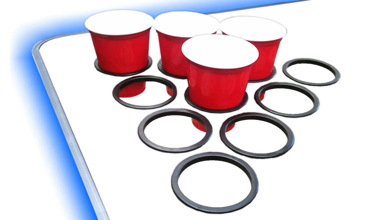 8-Foot Professional Beer Pong Table w/ Cup Holes &amp; LED Glow Lights - Dry Erase Edition