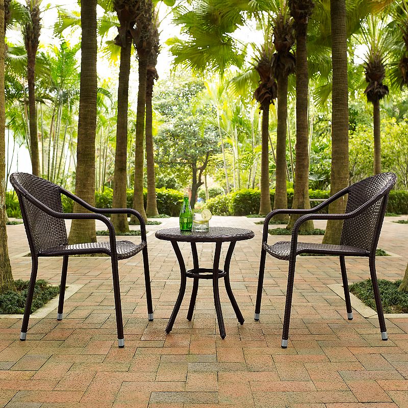 Palm Harbor Outdoor Wicker Cafe Seating 3-piece Set