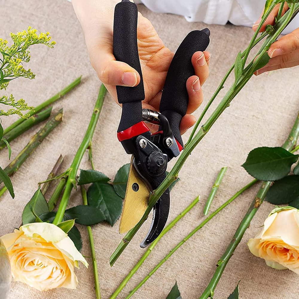 Muerk 8.7"Bypass Pruning Shears for  Garden - Heavy-Duty, Ultra Sharp Pruners Made with Japanese Grade Stainless Steel - Perfectly Cutting Through Anything in Your Yard