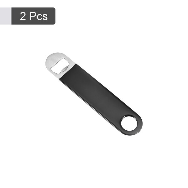 2pcs Stainless Steel Flat Beer Bottle Opener for Bar Use