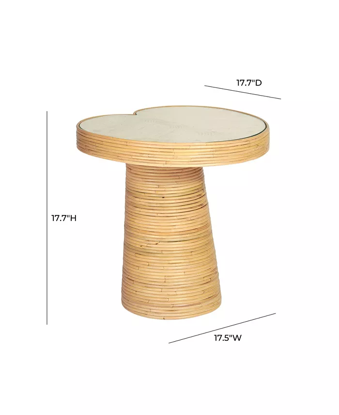 TOV Furniture 17.7 Rattan Lilypad Shaped Side Table