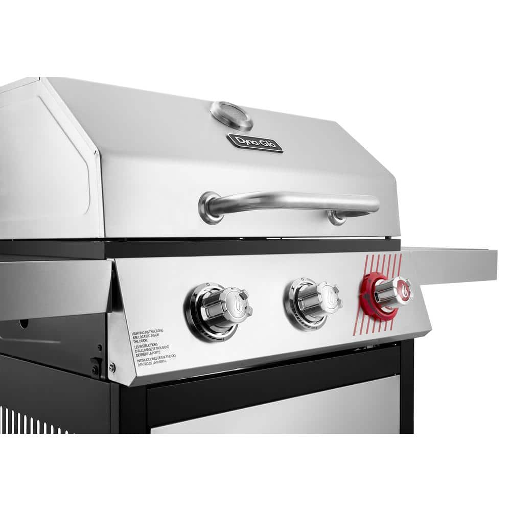 Dyna-Glo 3-Burner Propane Gas Grill in Stainless Steel with TriVantage Multifunctional Cooking System DGF371CRP-D