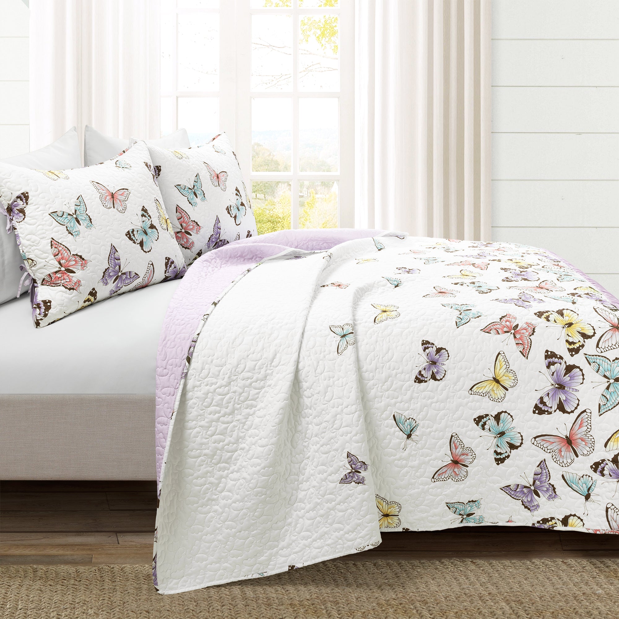 Flutter Butterfly Quilt 3 Piece Set Full/Queen