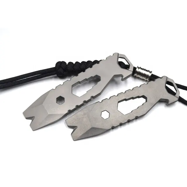 High Strength Customized Titanium Pry Bar EDC Multi Tools Survival Bottle Opener