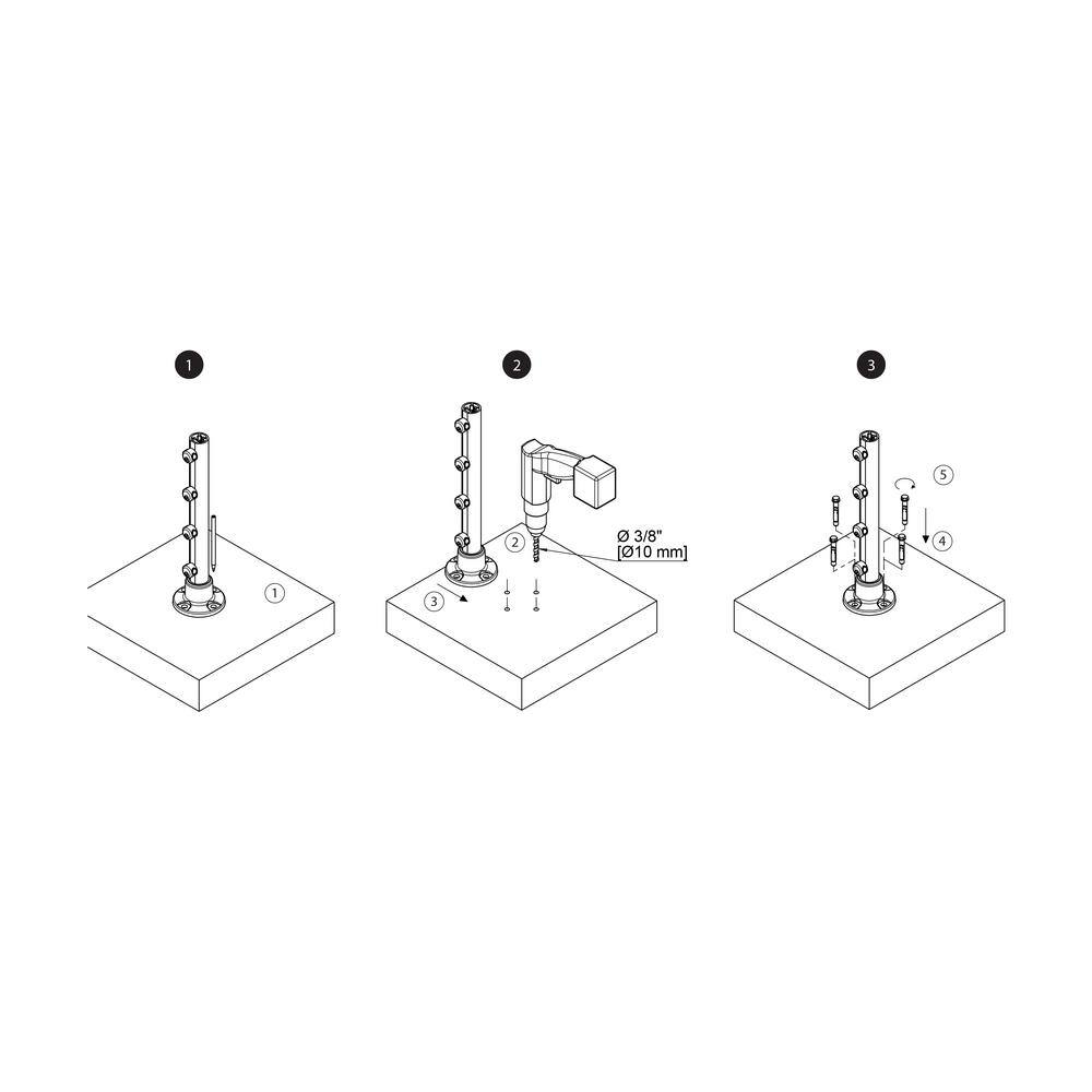 Dolle Prova PA23b Metal Heavy Duty Compression Concrete Post Anchors (4-Piece) 86110