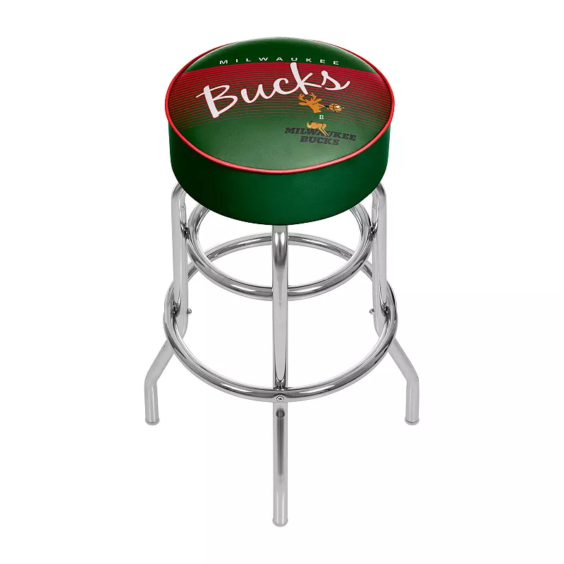 MW Bucks Hardwood Classics Padded Swivel Bar Stool