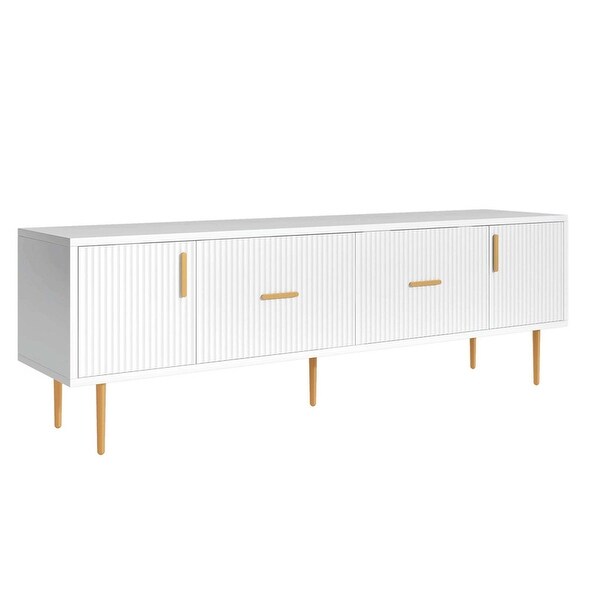 Modern TV Stand with 5 Champagne Legs