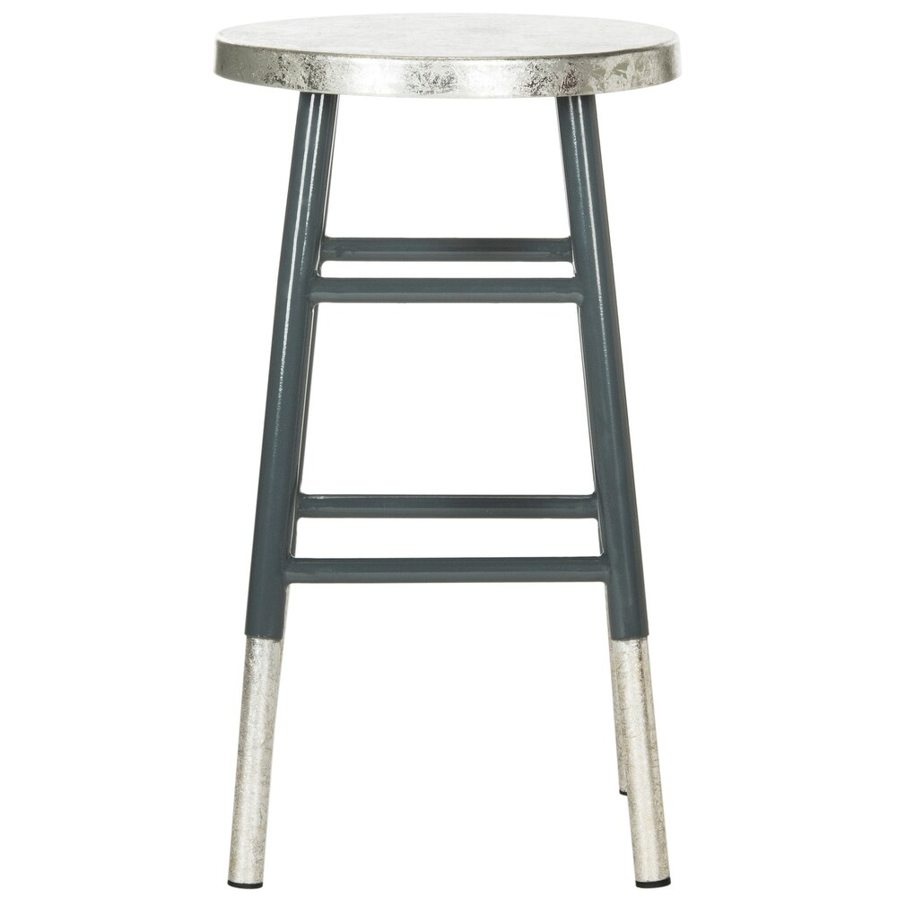 SAFAVIEH 24  inch Kenzie Silver Dipped Grey / Silver Counter Stool   13.5\